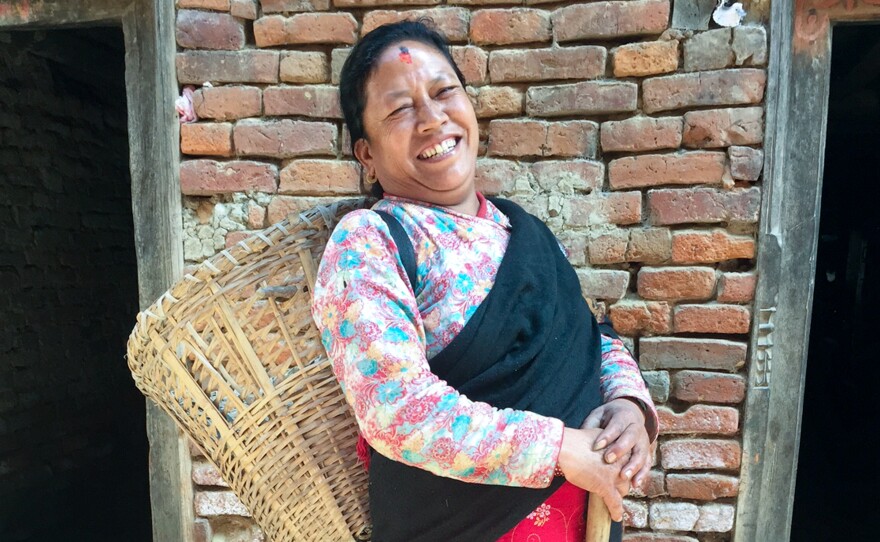 Tara Devi, who's around 45, says working makes her happy.