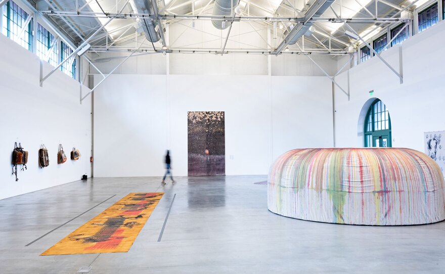 A partial view of Carmen Argote's exhibition at the Museum of Contemporary Art San Diego's downtown campus is shown in an undated photo.