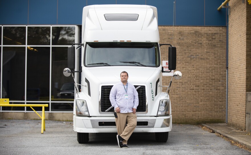 Eric Young, one of the vocational instructors at Williamsport High School, is teaching the school's inaugural trucking class this year through a partnership with Hagerstown Community College. Young has worked part-time as a truck driver, including hauling milk from the dairies of Pennsylvania.