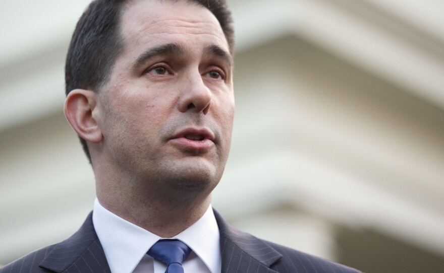 Wisconsin Gov. Scott Walker speaks to the media after meeting with President Barack Obama at the White House last month.