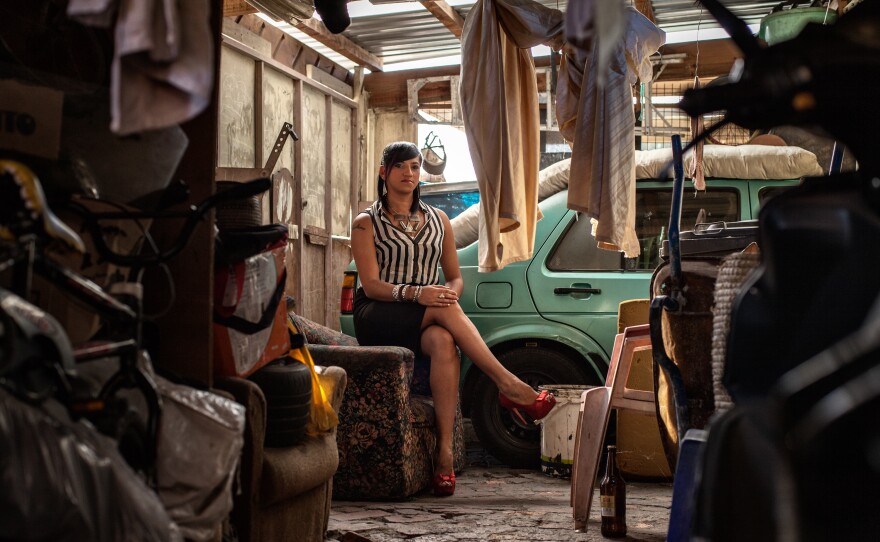 Chedino at her mother's house in Heideveld, Cape Town, South Africa, in 2014.