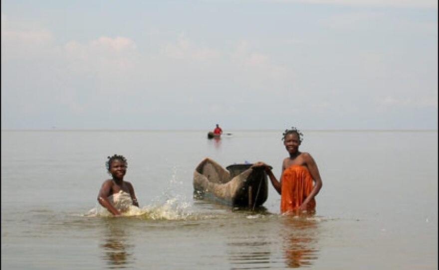 The only source of water on the islands for drinking, cooking and bathing is from the murky lake.