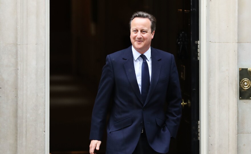 British Prime Minister David Cameron leaves 10 Downing Street following a cabinet meeting Monday in London. Cameron announced he would resign as Prime Minister after it became clear the vote to leave the European Union had succeeded.