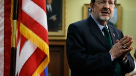 Rep. David Obey (D-WI) announces his retirement at a news conference in Washington, D.C., on May 5.