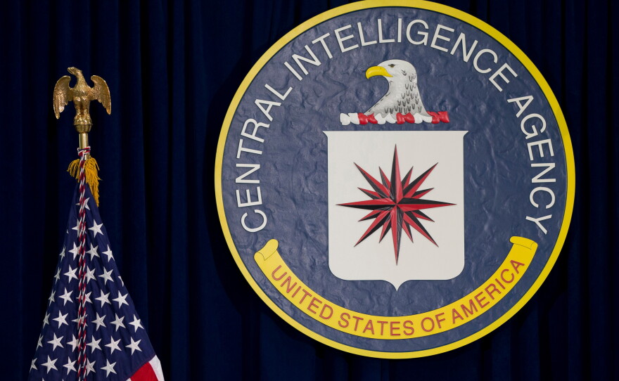 The seal of the Central Intelligence Agency is displayed at CIA headquarters in Langley, Va., April 13, 2016.