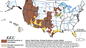 This map released Jan. 16, 2014 shows the U.S. seasonal drought outlook for January through April of this year. 