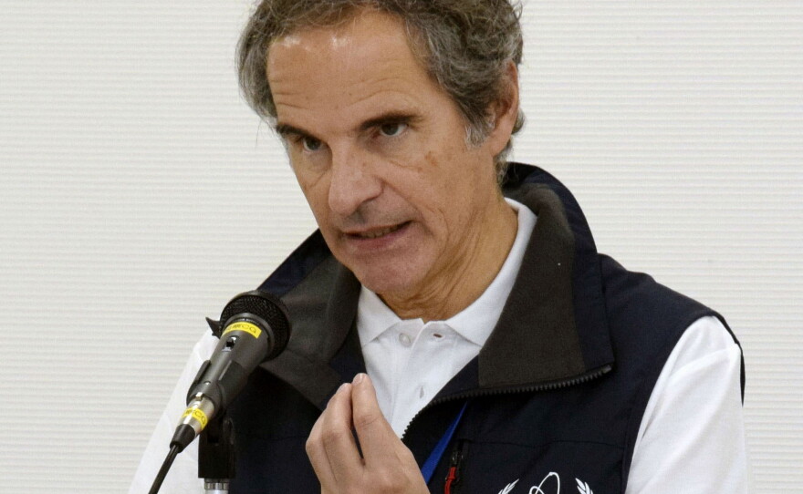 International Atomic Energy Agency Director General Rafael Grossi speaks during a news conference at Fukushima Daiichi nuclear power plant in Okuma, Fukushima pferfecture, Japan Wednesday, June 24, 2026.