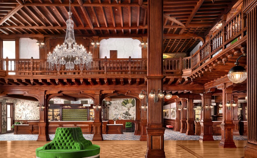 Photo of Hotel del Coronado lobby completed in 2021.