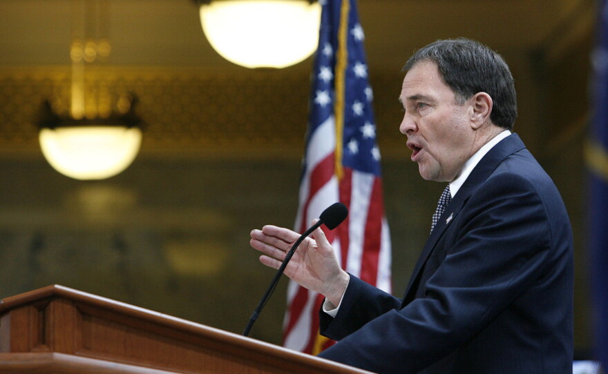 Gov. Gary R. Herbert recently signed four immigration bills that bring sweeping changes to his state's laws. Here, Herbert speaks after his inauguration in January.