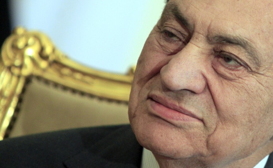 Egyptian President Hosni Mubarak at the presidential palace in Cairo on Feb. 8.