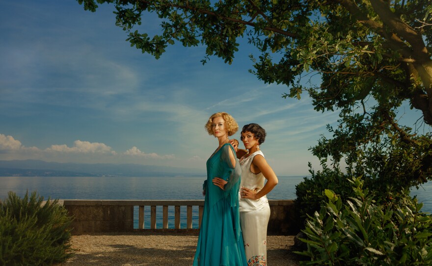 Natascha McElhone as Bella Ainsworth; Lily Frazer as Claudine Pascal on HOTEL PORTOFINO Season 3. Premieres Sunday, July 28, 2024 on PBS.