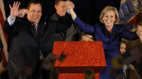 Republican New Jersey Governor-elect Chris Christie (L) and Lt. Governor-elect Kim Guadagno wave to election-night supporters November 3, 2009 in Parsippany New Jersey. The Republican Christie defeated incumbent Democrat Jon Corzine.