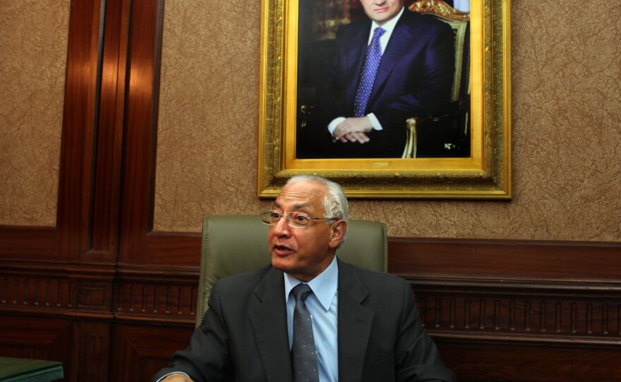 The spokesman of Mubarak's ruling National Democratic Party, Ali El Dean Hillal, in his Cairo office.