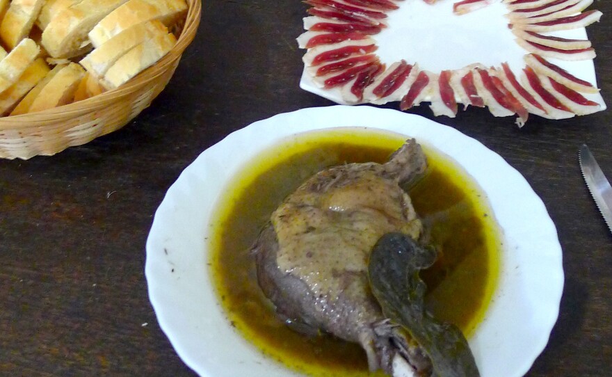 A sampling of all the goose meat products Sousa makes on his farm.