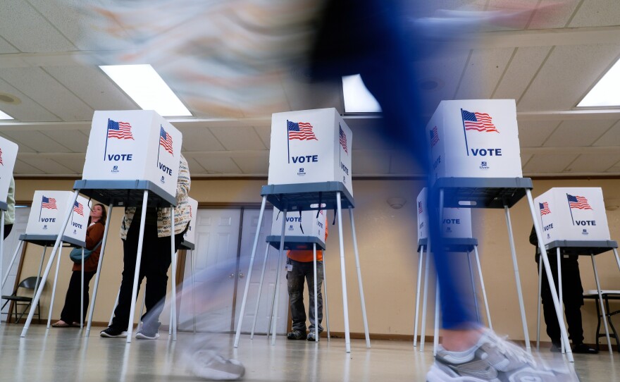 In this file photo, voters cast their ballots in Oak Creek, Wis., on Nov. 5, 2024. On Tuesday, Apr. 8, Wisconsin voters elected a new justice to the state's supreme court, expanding the majority for liberal leaning justices as part of a larger trend of Democratic overperformance in elections since President Trump took office.
