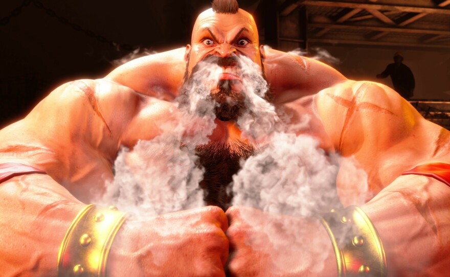 Zangief gets all steamed up before a bout.