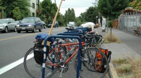Lots of cities, including San Diego, are installing bike corrals for cycling commuters. 