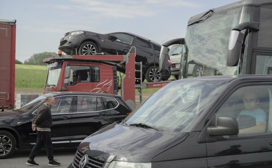 After almost three months since the war began, families are returning through the Poland-Ukraine border in Medyka.