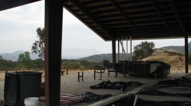 The steel frame of Kit Kessinger's house sits on a bluff on the west side of Ramona.