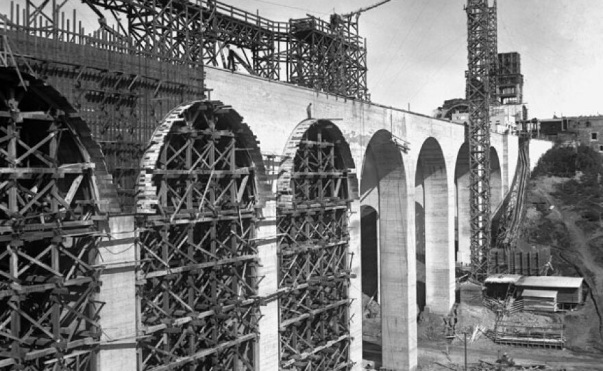 Construction of Cabrillo Bridge, 1914.