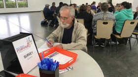 The public attends an Open House on the Regional Transportation Plan, May 2, 2018