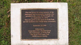Plaque honoring victims of the crash of PSA Flight 182.