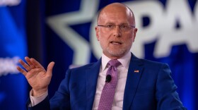 Federal Communication Commission (FCC) chairman Brendan Carr speaks at the Conservative Political Action Conference (CPAC) in Dallas, March 27, 2026.