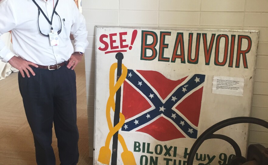 Greg Stewart is executive director of Beauvoir, the former Biloxi, Miss., home of Confederate President Jefferson Davis. Stewart wants to preserve the Mississippi state flag with its Confederate emblem. "When you're asking me to take it down because those people were so bad, those people were my ancestors."