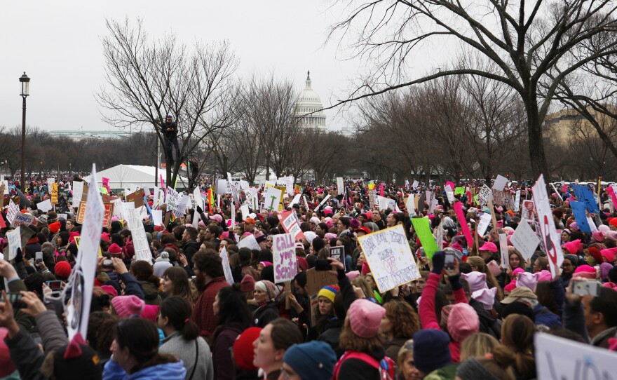 The Women's March brought together more than 400,000 protesters in Washington, D.C., and sparked more than 600 sister marches worldwide on Jan. 21.