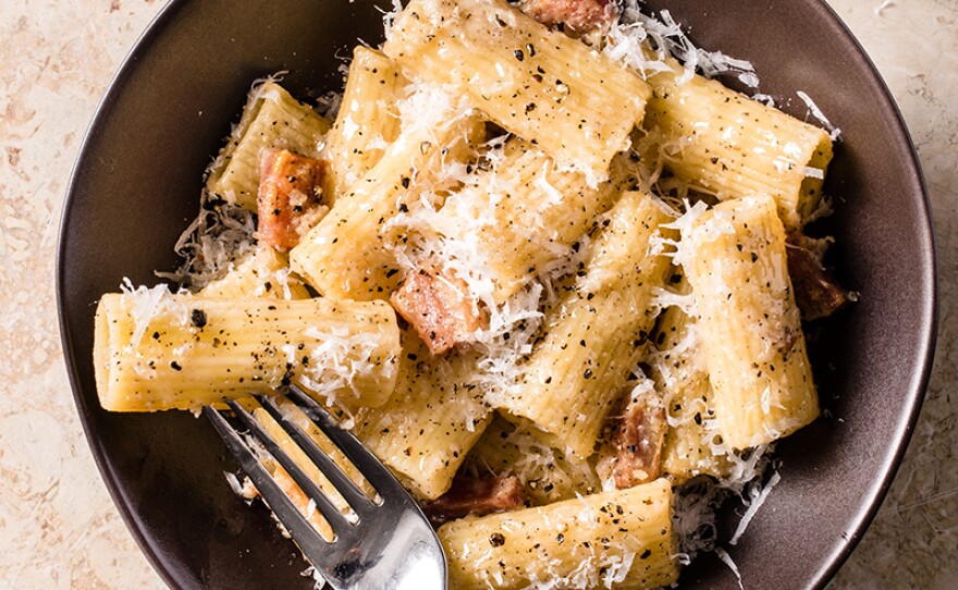 Test cook Dan Souza makes Bridget a Roman classic, Pasta alla Gricia (pictured).