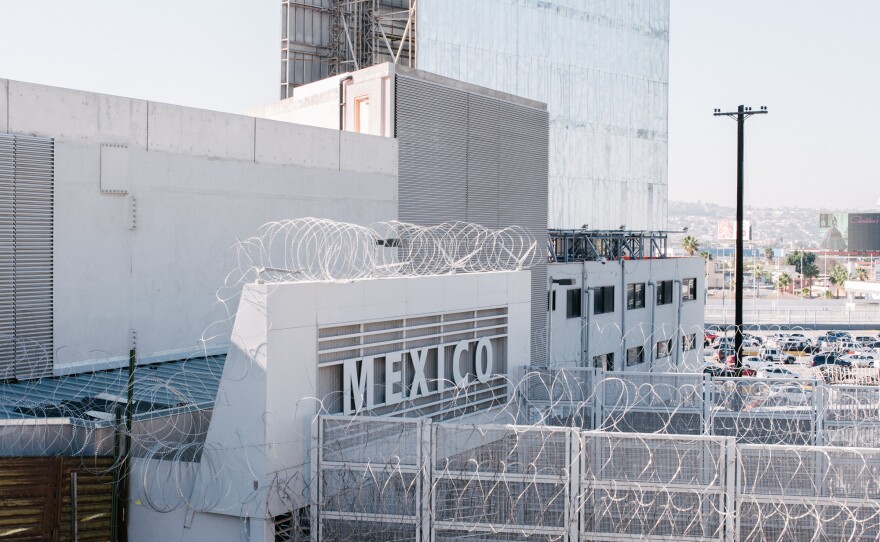 The Mexican port of entry at San Ysidro, Calif. The number of Central American migrants who arrived in Tijuana in a caravan in November has dropped from 8,000 to 2,000.