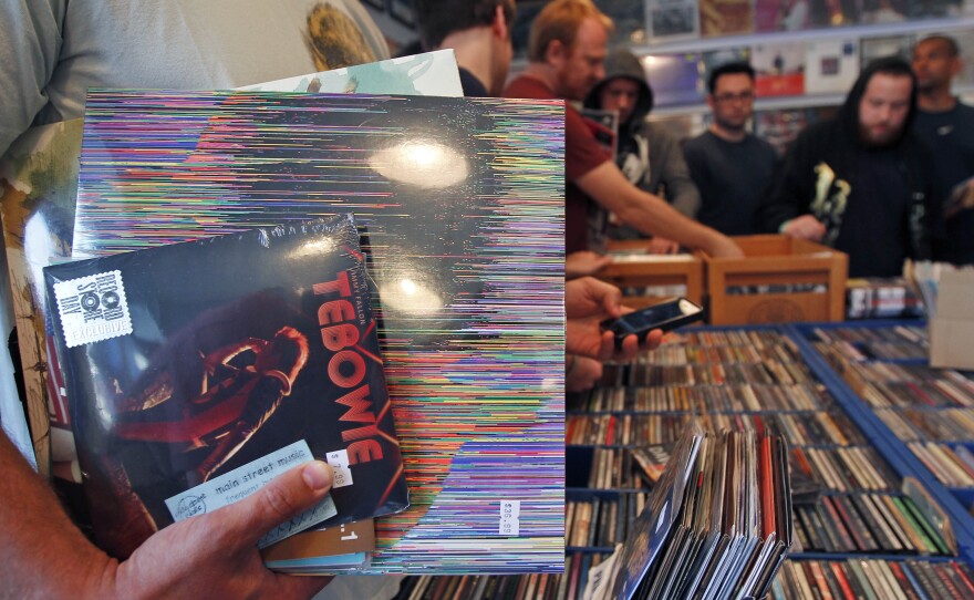 Buyers browse the racks at Main Street Music in Philadelphia during the fifth annual Record Store Day in April.