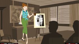 Here I am, Mad Men-style, pitching a story. Thanks, Pam!