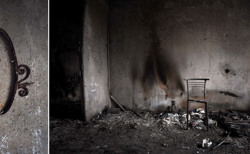 Vacant mirrors, empty chairs.