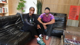 Aladrian Goods, left, and Erwin Hines, right, inside The Listening Room space in Barrio Logan on Aug. 4, 2026.