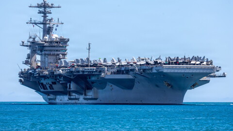 Aircraft carrier USS Theodore Roosevelt returns to Joint Base Pearl Harbor-Hickam during Exercise Rim of the Pacific 2026, July 28, 2026.
