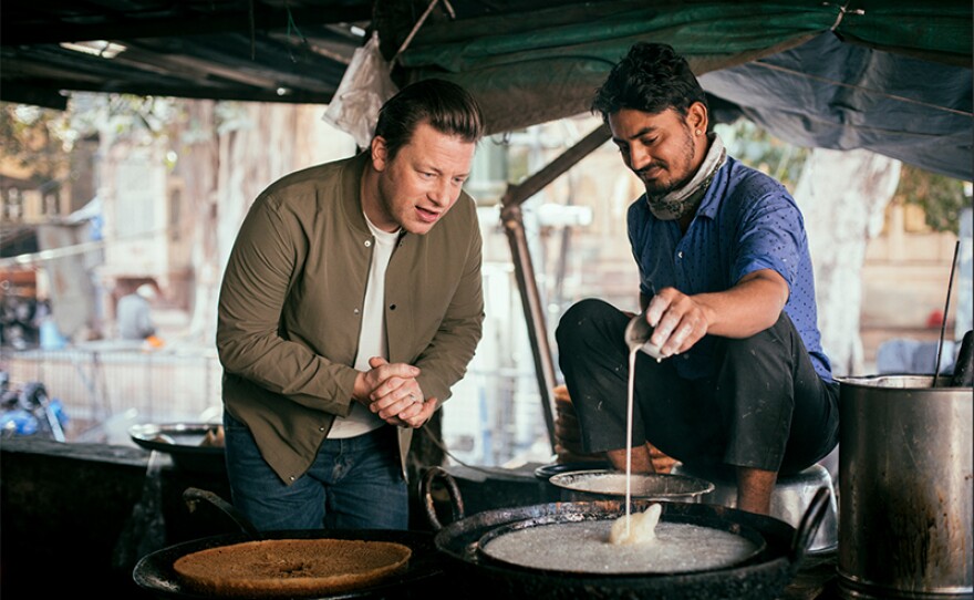 For brilliant ideas on how to get more vegetables in our lives, host Jamie Oliver (left) has been around the world meeting inspirational people making ordinary vegetables extraordinary.