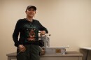 Irie Zepeda is founder of the Barrio Logan-based Por la Mano Press, shown in the new printmaking studio at the Chicano Park Museum and Cultural Center on Oct. 7, 2025. "You don't have to ask anyone else. It's just right there in front of you," they said of DIY printmaking as an art form.