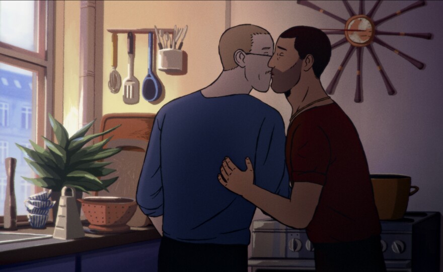 Amin and his husband-to-be in <em>Flee</em>.