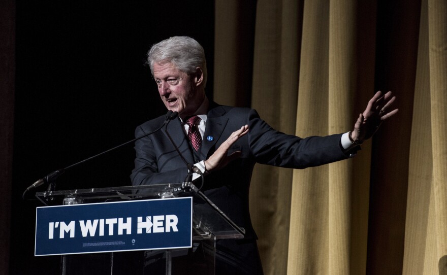 Bill Clinton on the campaign trail for his wife, presidential candidate Hillary Clinton.