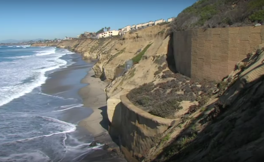 Seawalls in Solana Beach, January 12th 2016