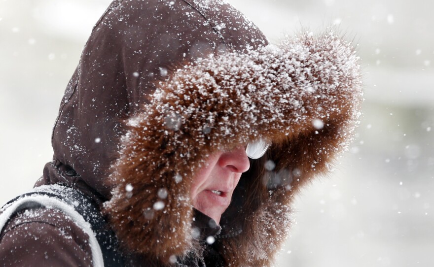 Snow was falling fast Thursday morning in Albany, N.Y.