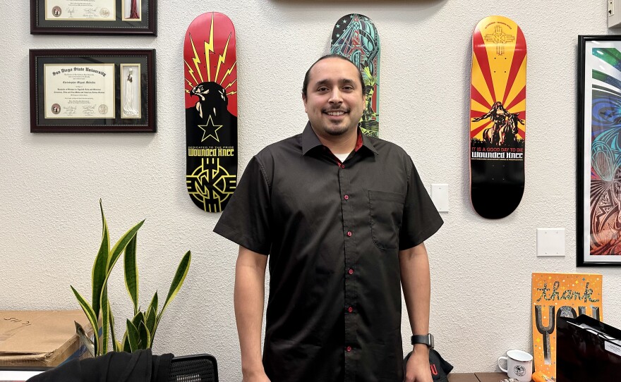 Chris Medellin, is the director of SDSU's Native Resource Center and a graduate of SDSU, Nov. 20 2024.