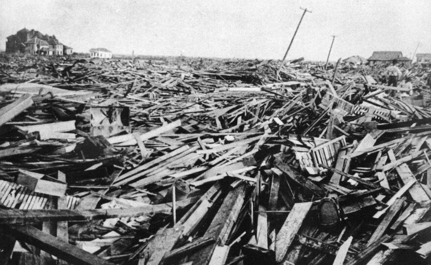 A large part of the city of Galveston was reduced to rubble.