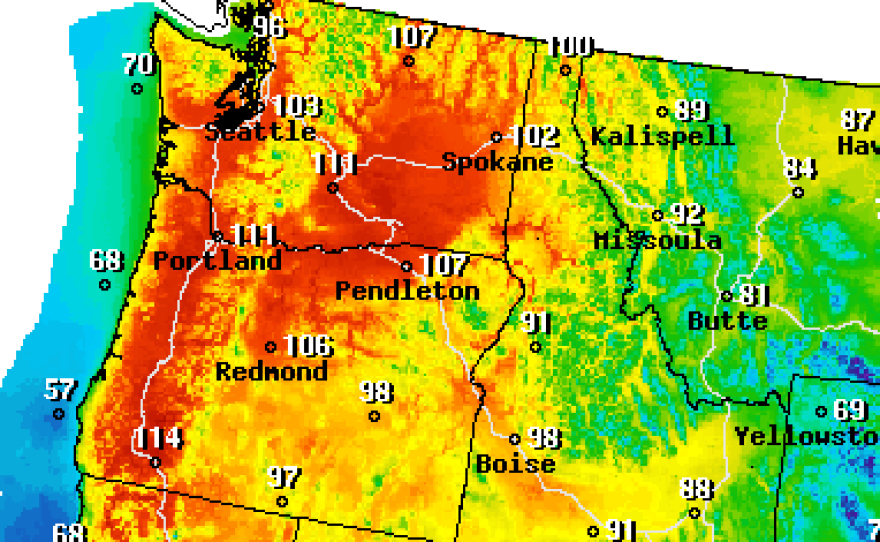 Temperatures in the Pacific Northwest will skyrocket in the coming days as a heatwave sets in from Southern California to Northern Washington. The high-pressure system is expected to break record temperatures.