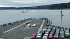 The USS Ronald Reagan heads out towards its return to San Diego, March 18, 2013.