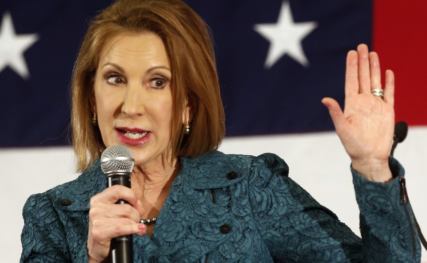 Carly Fiorina speaks at the Republican Leadership Summit in Nashua, N.H.