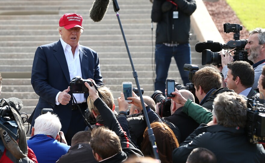 Presumptive Republican nominee Donald Trump has a love/hate relationship with the press, drawing high levels of publicity while limiting access to media organizations.