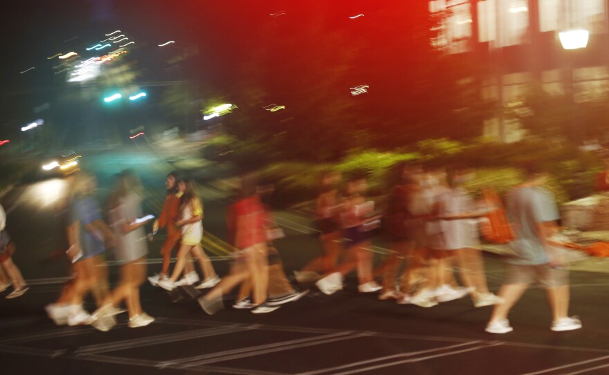Students on campus at the University of Georgia in Athens.