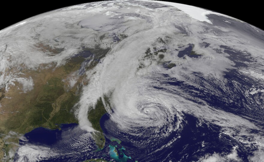 Satellite image of Hurricane Sandy in October of last year.